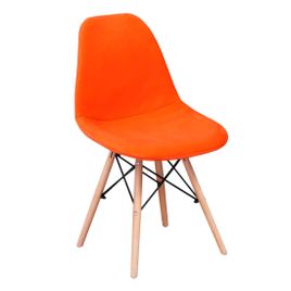 Чехол Е01 на стул Eames, уплотненный, велюр оранжевый - фото